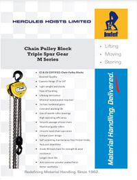 Indef Chain Pulley Block, Triple Spur Gear M Series