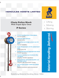 Indef Chain Pulley Block, Triple Spur Gear P Series