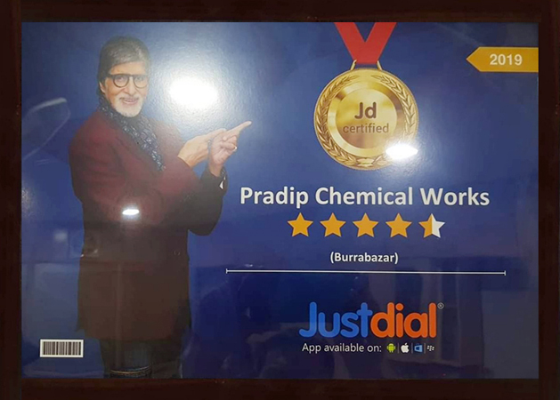 Pradip Chemical Works India Pvt Ltd JustDial Certificate